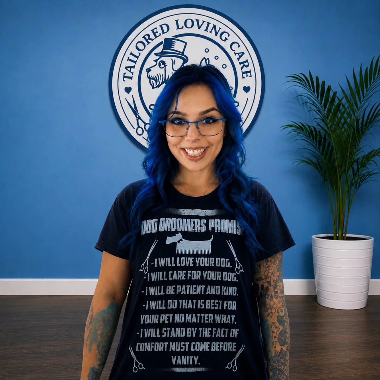Oreana, owner and groomer at Tailored Loving Care